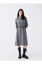 LC Waikiki Women's Plain Long Sleeve Shirt Dress