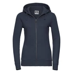 Navy blue women's sweatshirt with hood and zipper Authentic Russell