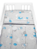 Povlečení do postýlky bavlna Premium Baby Nellys, Good night Animals, šedé, BOY, vel. 120x90