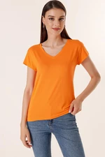 By Saygı V-Neck Round Viscose Blouse