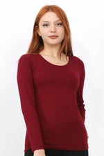 InStyle Long Sleeve Crew Neck Basic Body - Claret Red