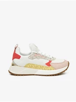 Pink and White Womens Sneakers Michael Kors Theo - Ladies