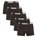 Súprava piatich pánskych boxeriek v čiernej farbe Nedeto Rebel