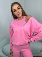 3-piece set Sweatshirt + Top + Leggings Light Pink