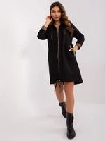 Black 3/4 sleeve zip-up sweatshirt