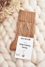 Brown Women's Embossed Socks