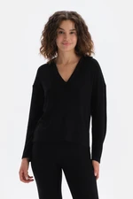 Dagi Black Polo Neck Half-Place Sweatshirt