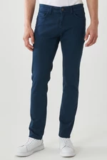 ALTINYILDIZ CLASSICS Men's Navy Blue 360 Degree Stretchy Slim Fit Slim Fit Cotton Comfort Trousers.