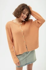 Lafaba Women's Salmon Gold Buttoned Wadding Cardigan