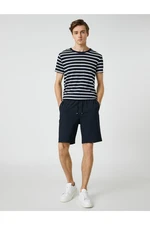 Koton Basic Woven Shorts with Lace-Up Waist with Pocket Detail.