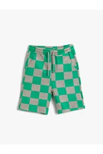 Koton Plaid Shorts With Elastic Waist Above The Knee