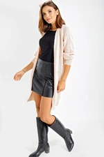 By Saygı Women's Powder Pompom Long Cardigan