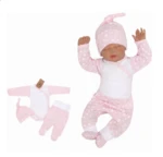 Z&amp;Z 3-dílná soupravička body, polodupačky a čepička Hvězdičky  - růžová, vel. 56 (1-2m)