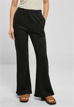 Women's Terry Flared Pin Tuck Pants Black