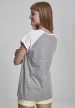 Women's contrasting raglan T-shirt grey/white