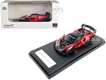 McLaren Senna GTR 36 Red with Black Top and Graphics 1/64 Diecast Model Car by LCD Models