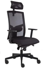 ALBA kancelárska stolička GAME ŠÉF, T-synchro, sedák čierna koženka