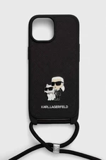 Obal na telefon Karl Lagerfeld iPhone 15 6.1 černá barva