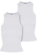 Dámské tílko Racer Back Rib - 2 Pack bílé+bílé