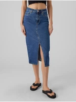 Blue women's denim midi skirt Vero Moda Veri - Women's