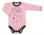Baby Nellys Body dlouhý rukáv, růžové, Baby Little Star, vel. 86 (12-18m)