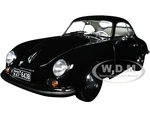 1952 Porsche 356 Coupe Black with White Interior 1/18 Diecast Model Car by Norev