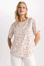 DEFACTO Round Neck Regular Fit Short Sleeve Blouse