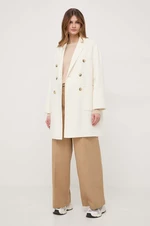 Vlnený kabát MAX&Co. béžová farba,prechodný,dvojradový,2416011061200