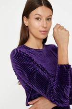 Koton Women's Purple Line Detailed T-Shirt
