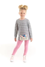 Denokids Cat Unicorn Girl Child Knitted Tunic Pink Leggings Set.