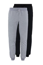 Trendyol Grey-Black Men's Regular/Normal Fit Elasticated Joggers 2-Pack Sweatpants.
