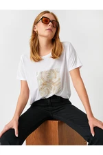 Koton Crew Neck Short Sleeved Printed T-Shirt