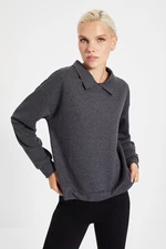 Trendyol Antracit ing gallér alap kötött pulóver