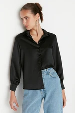 Trendyol Black Basic Woven Satin Shirt