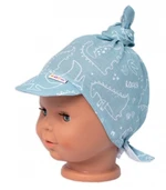 Mušelínový šátek s kšiltem Dino, Baby Nellys - mátový, vel. 80-98 (9-36m)