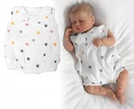 Body s nohavičkami, mušelín, Srdíčko, Baby Nellys - smetanové, vel. 68 (3-6m)