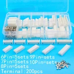 25 sets Kit in box 6p 7p 8p 9p 10 pin 2.54mm Pitch Terminal / Housing / Pin Header Connector Wire Connectors Adaptor XH Kits