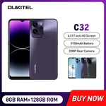 Oukitel C32 Android 12 Smartphones 8GB+128GB 5150mAh Battery 4G Mobile Phone 6.517Inch Display 20MP Camera Ultra-thin Cell Phone