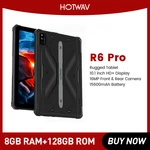 HOTWAV R6 Pro Rugged Tablet Android 12 8GB 128GB Octa Core 15600mAh 10.1 Inch HD+ Pad 16MP Camera Dual SIM Glove Mode Tablets PC