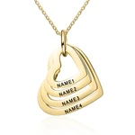 Custom Multiple Heart Necklace Personalized Stainless Steel Water Drop Necklace Customized Jewelry with Family Names Mother Gift