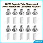20PCS/lot 10pcs Ceramic Tube Sleeves and 10PCS Metal Head Connector Adapters for Fiber Optic Visual Fault Locator High Quality