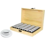 Wooden Coin Case Coin Protection Capsules Holder Storage Box Container For Storing 40 Coins100 Banknotes