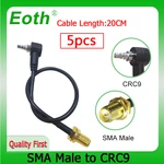 EOTH 5pcs Antenna Adapter SMA Male CRC9 Male Cable RF Pigtail Extension RG316 Coaxial IOT Huawei ZTE modem router sma to crc9