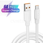 USBC 120W Fast Charging Cable For iPhone 14 13 12 11 iPad 6A USB Type C Micro USB Data Cable For Samsung Xiaomi Huawei Wire Cord
