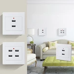 2/4 Ports 86 Type USB Electrical Socket Wall Mounting Charger Station Power Adapter Plug Outlet 110V-250V to 5V for Home Office