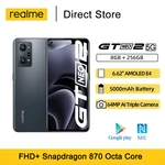 Global Rom Realme GT Neo 2 5G Smartphone 6.62" FHD+ Snapdragon 870 Octa Core 120Hz 64MP 5000mAh Battery Camera NFC Mobile Phone