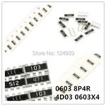 100pcs 0603x4 2*4P 0603*4 0603 8P4R 4D03 Network Resistor array 0R 0 0ohm 1R 1ohm 1.0R 1.8R 1.8ohm 1R8 2R 2.0R 2Rohm 2R0 2.2R