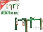 Adjustable Four Post Lift "Turtle Wax" Green 1/18 Diecast Model by Greenlight