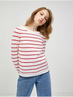 Czerwono-biały sweter w paski VERO MODA Alma - Kobieta