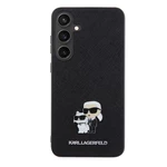 Zadní kryt Karl Lagerfeld PU Saffiano Metal Karl and Choupette pro Samsung Galaxy S24+, black